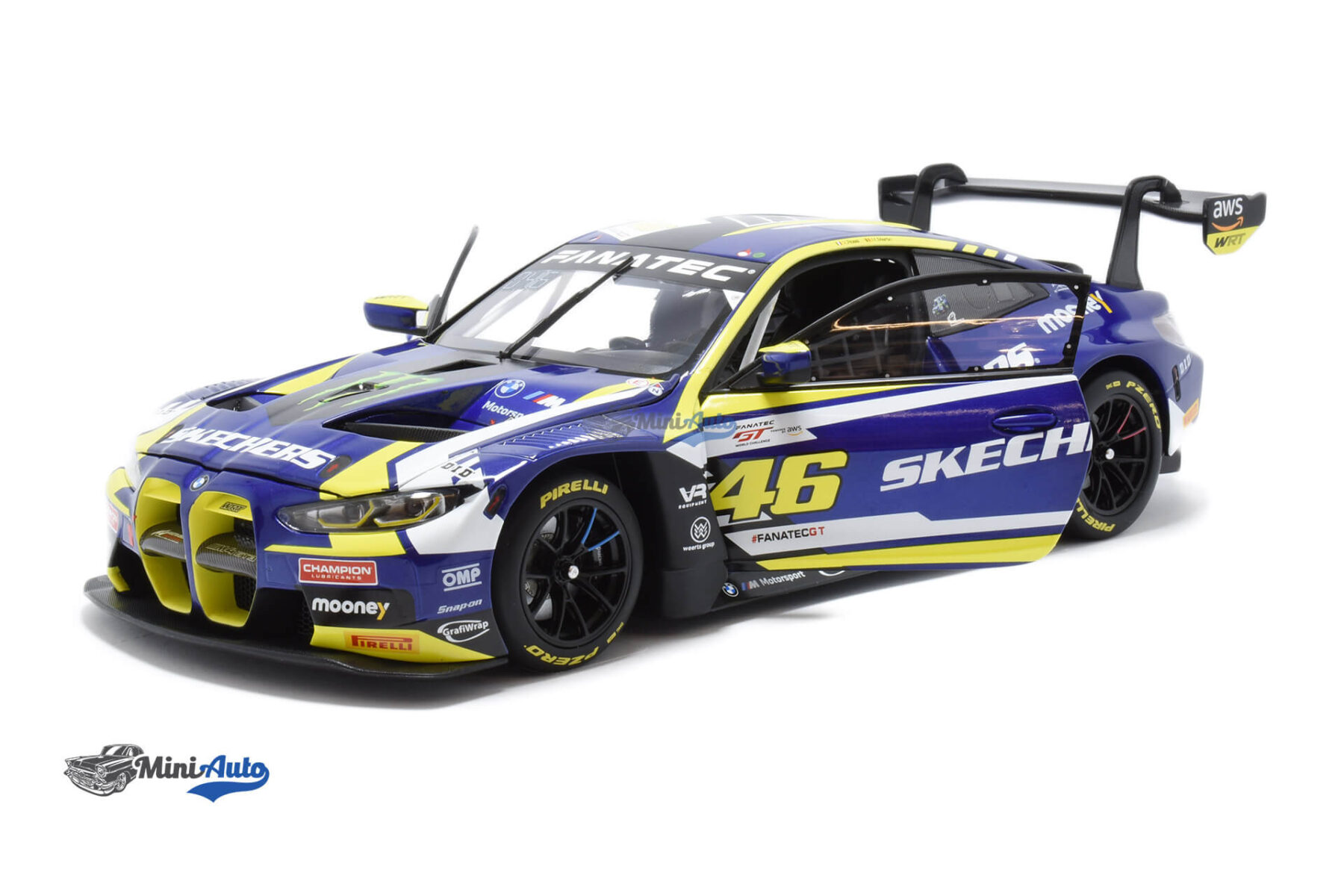 MIN113232446BOX---BMW-M4-GT3-WRT-N46-First-Podium-Valentino-Rossi---2023---Blue_3 BMW M4 GT3 WRT N46 First Podium Valentino Rossi - 2023 - Blue - Image 3
