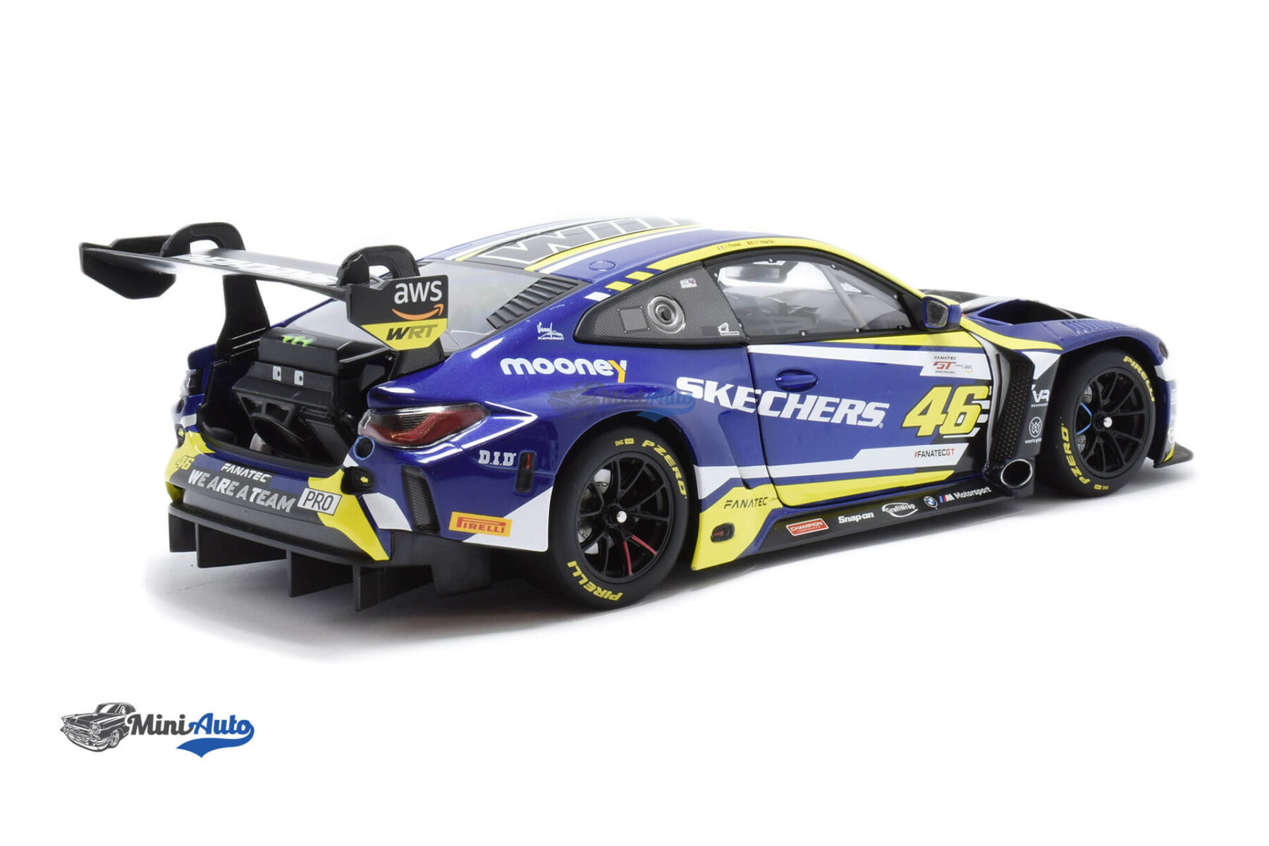 MIN113232446BOX---BMW-M4-GT3-WRT-N46-First-Podium-Valentino-Rossi---2023---Blue_4 BMW M4 GT3 WRT N46 First Podium Valentino Rossi - 2023 - Blue - Image 4