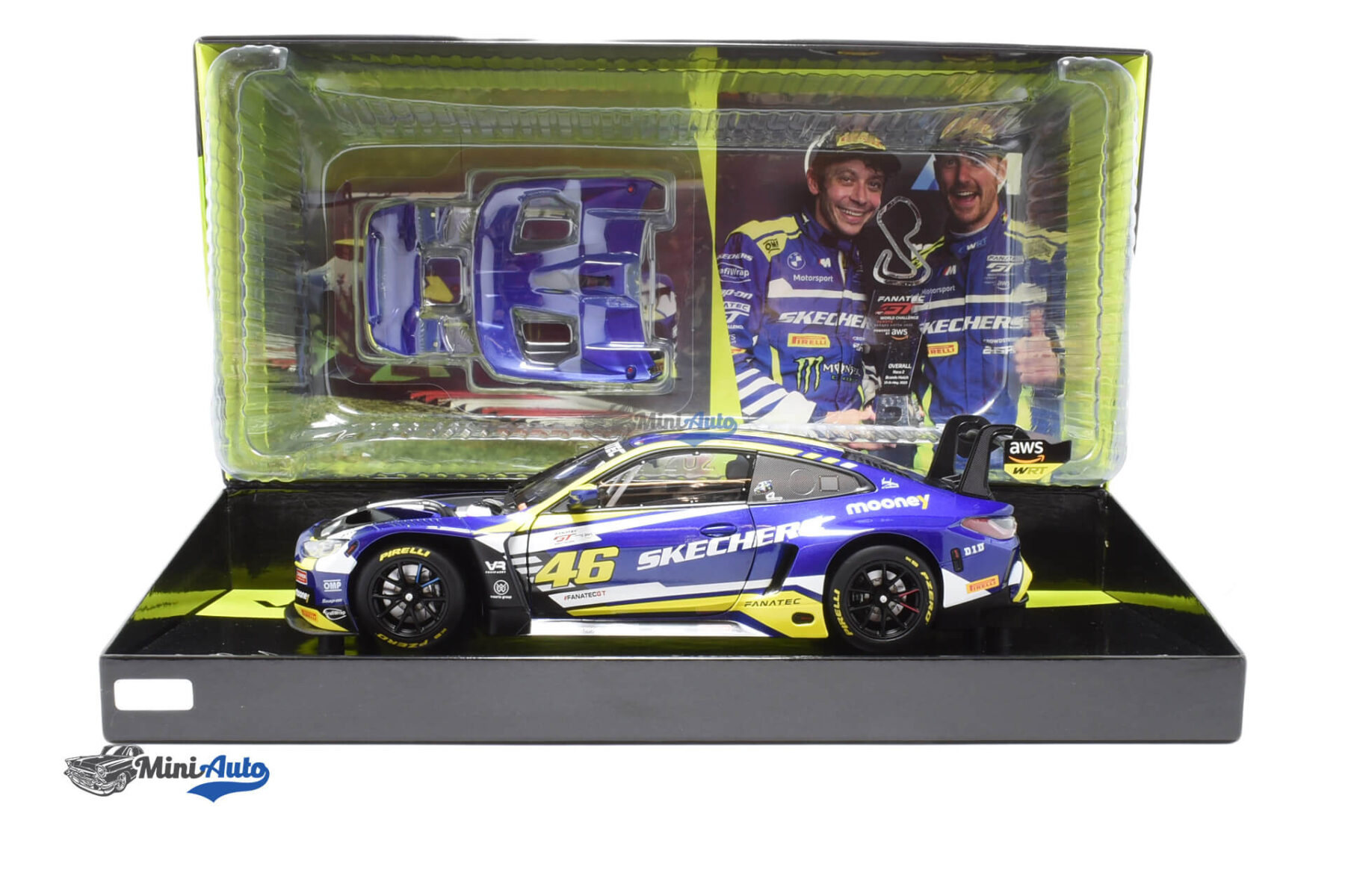 MIN113232446BOX---BMW-M4-GT3-WRT-N46-First-Podium-Valentino-Rossi---2023---Blue_7 BMW M4 GT3 WRT N46 First Podium Valentino Rossi - 2023 - Blue - Image 7