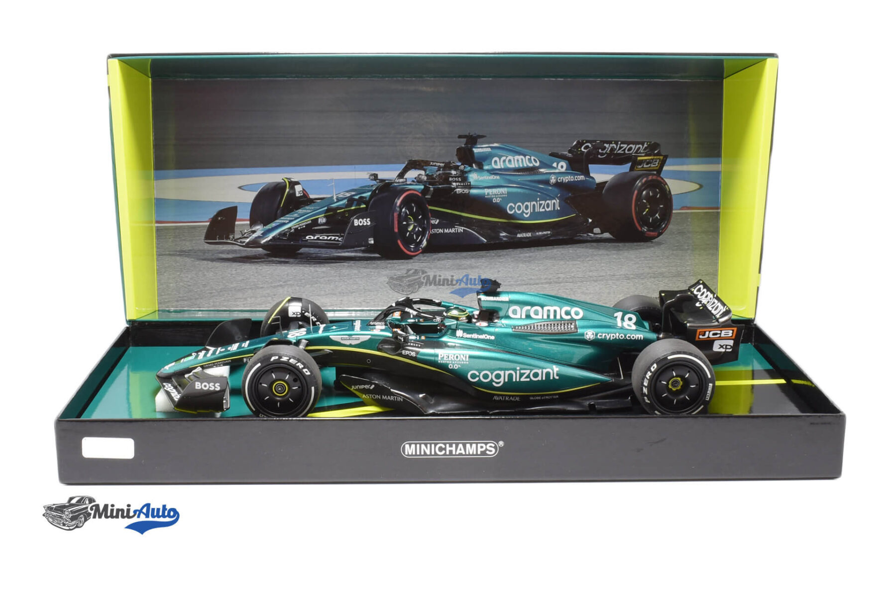 Aston Martin AMR23 N18 Lance Stroll 6th Bahrain GP - 2023 - Green - Image 4