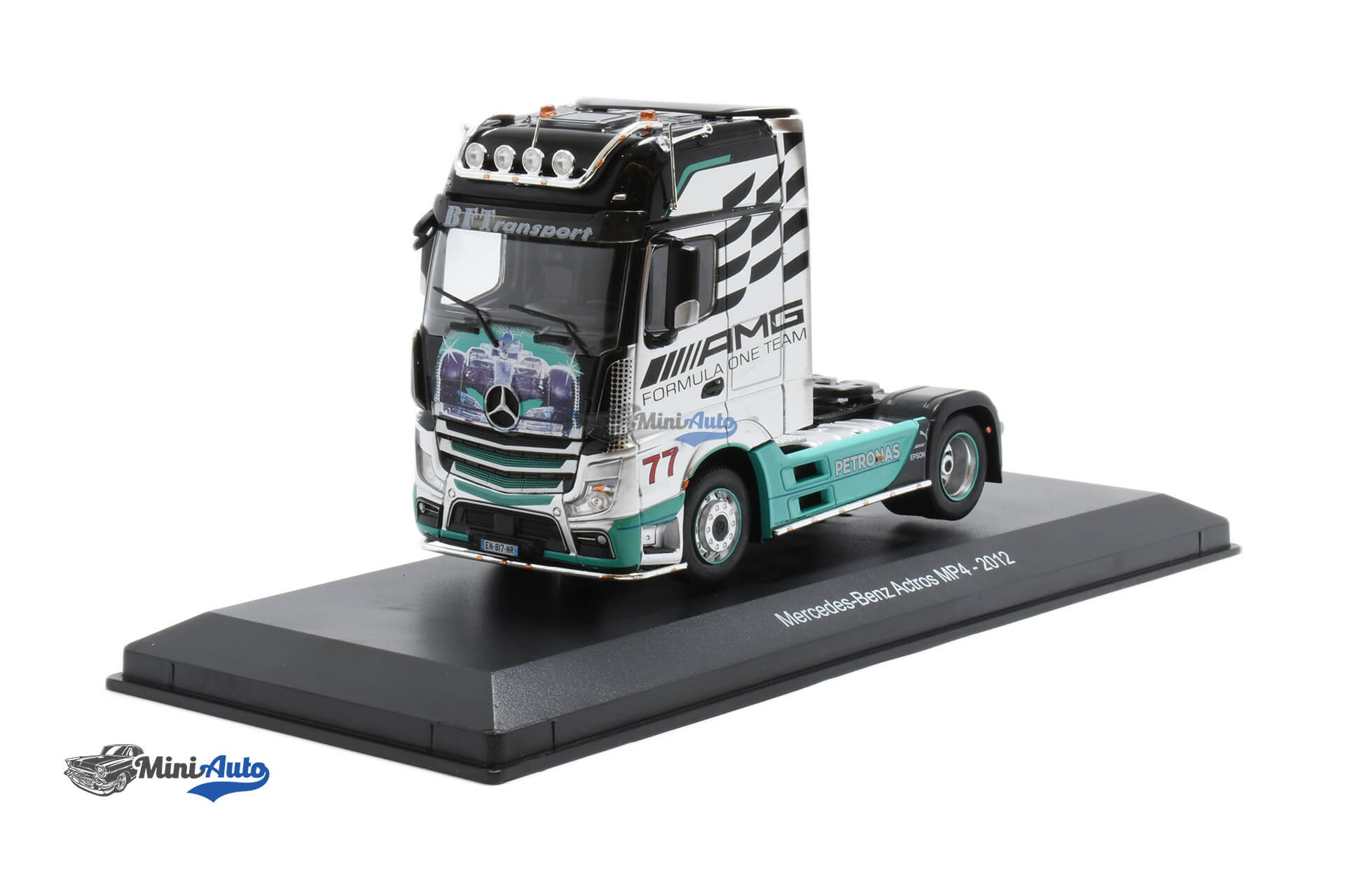 G1470003---Mercedes-Benz-Actros-MP4-Truck-AMG-Petronas-F1-Team---2012---SilverBlack_1 Mercedes Benz Actros MP4 Truck AMG Petronas F1 Team - 2012 - Silver/Black - Image 1