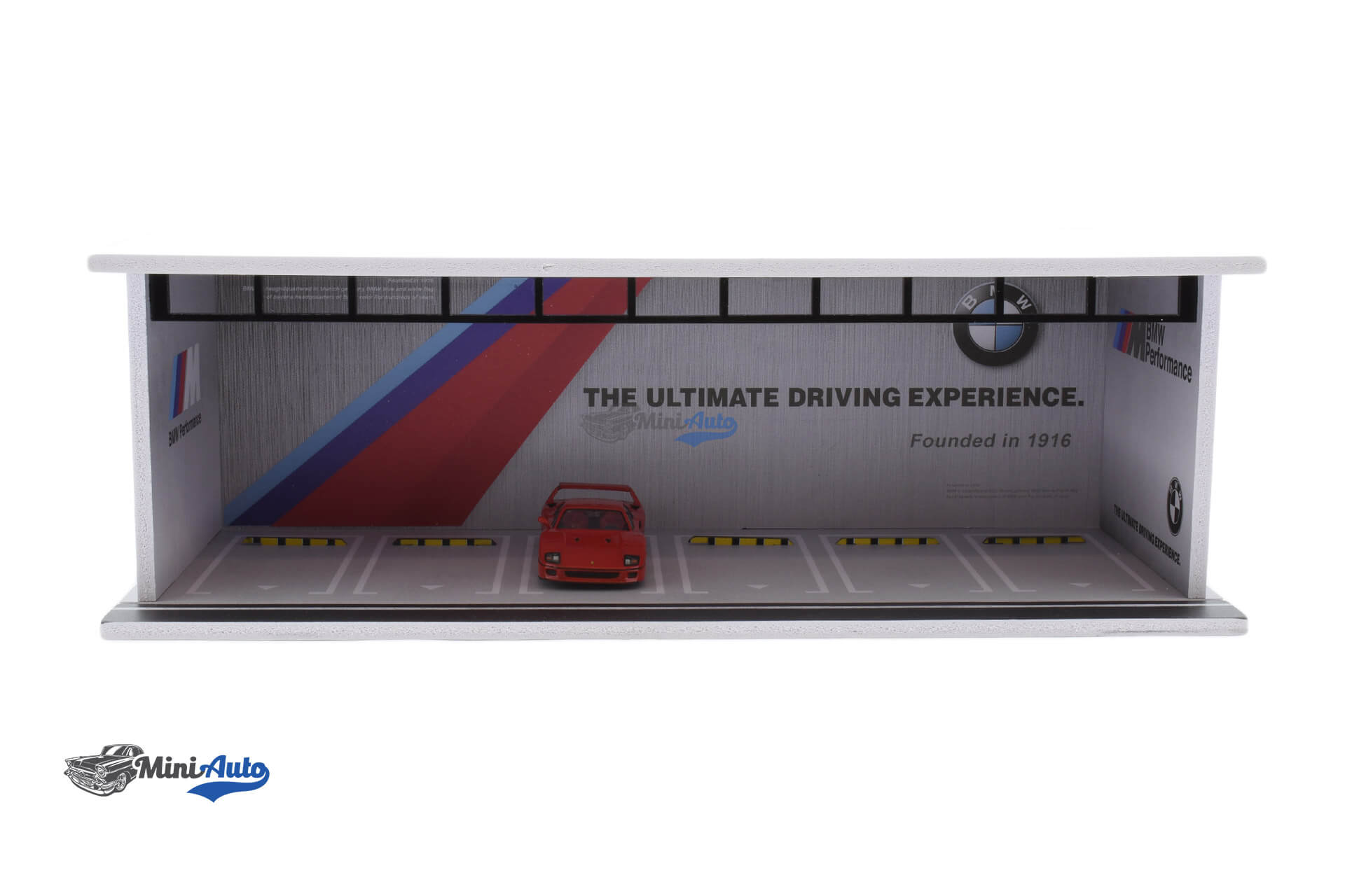 MO914030---Garage-BMW-with-light---BlueRedGrey_1 Garage BMW with light (Bez Automobila) - Blue/Red/Grey - Image 1