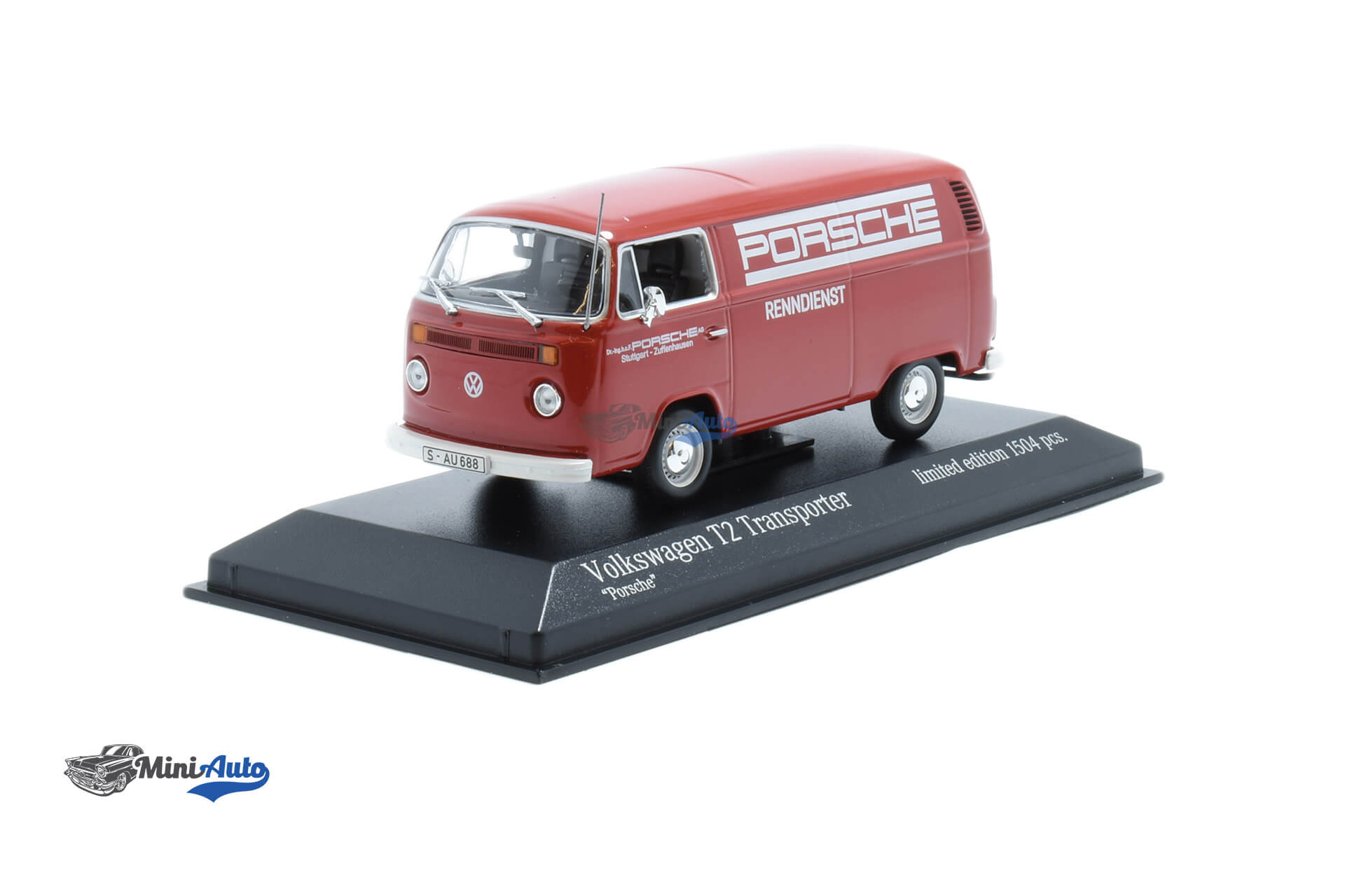 MIN943053064---Volkswagen-T2-Van-Porsche-Renndienst---1972---Red_1 Volkswagen T2 Van Porsche Renndienst Limited 1054pcs - 1972 - Red - Image 1
