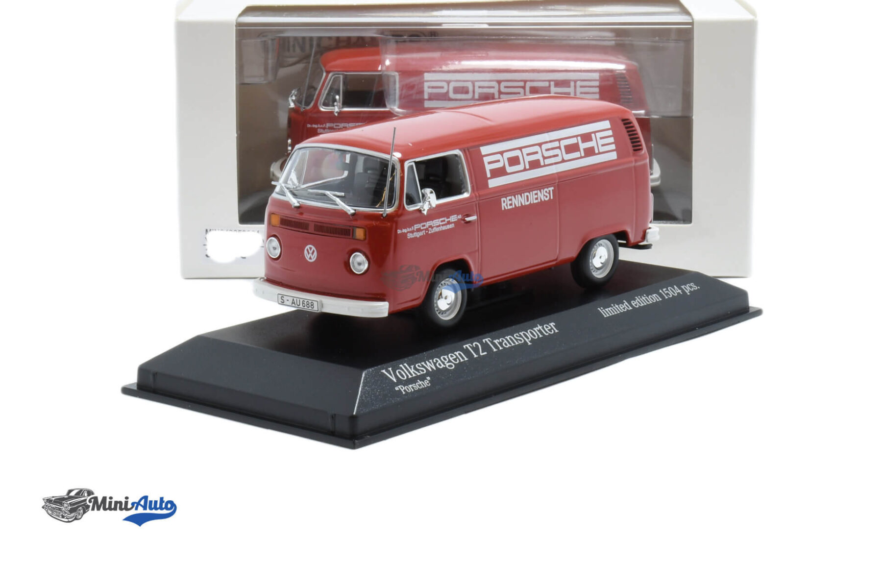 Volkswagen T2 Van Porsche Renndienst Limited 1054pcs - 1972 - Red - Image 4