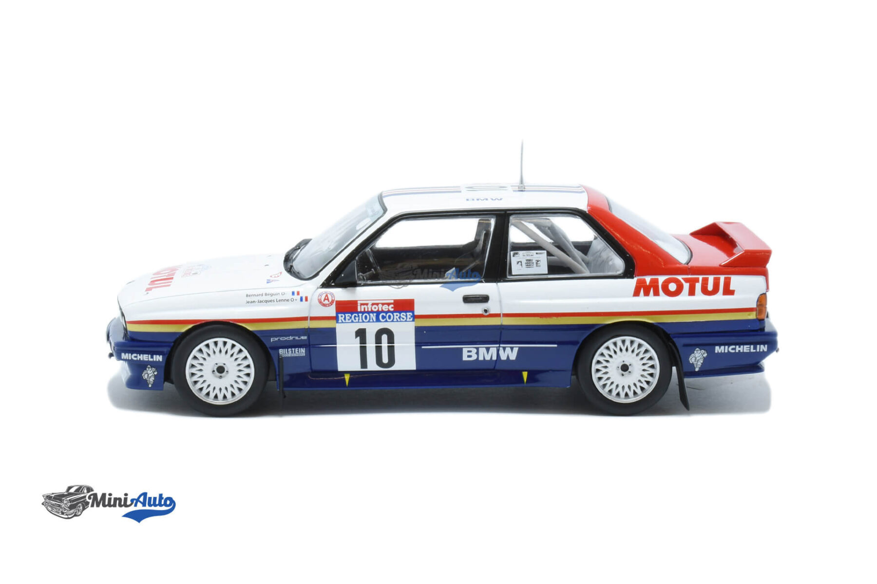 BMW M3 E30 N10 Winner Rallye Tour de Corse, Beguin, Lenne – 1987 – Blue/White - Image 3