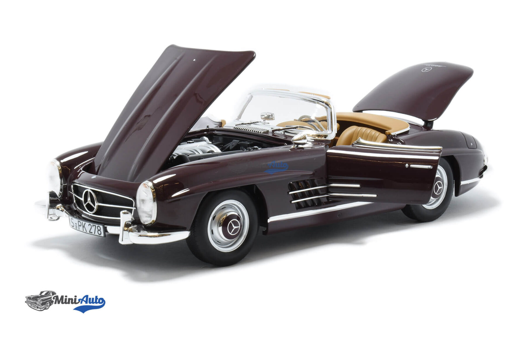 Mercedes Benz Sl - Class 300 SL Roadster - 1957 - Dark Red - Image 3
