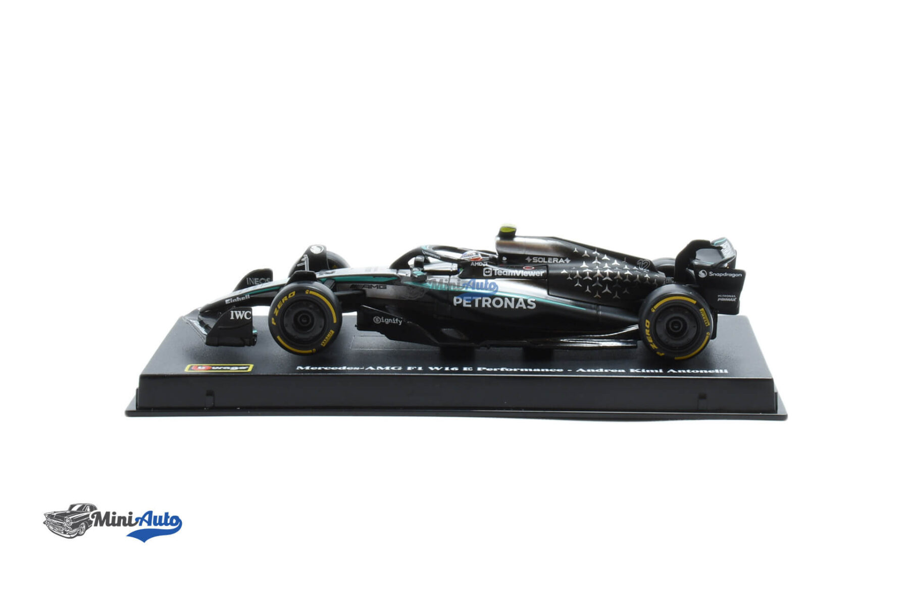 Mercedes Benz F1 W16 N12 Kimi Antonelli - 2025 - Black/Silver - Image 3