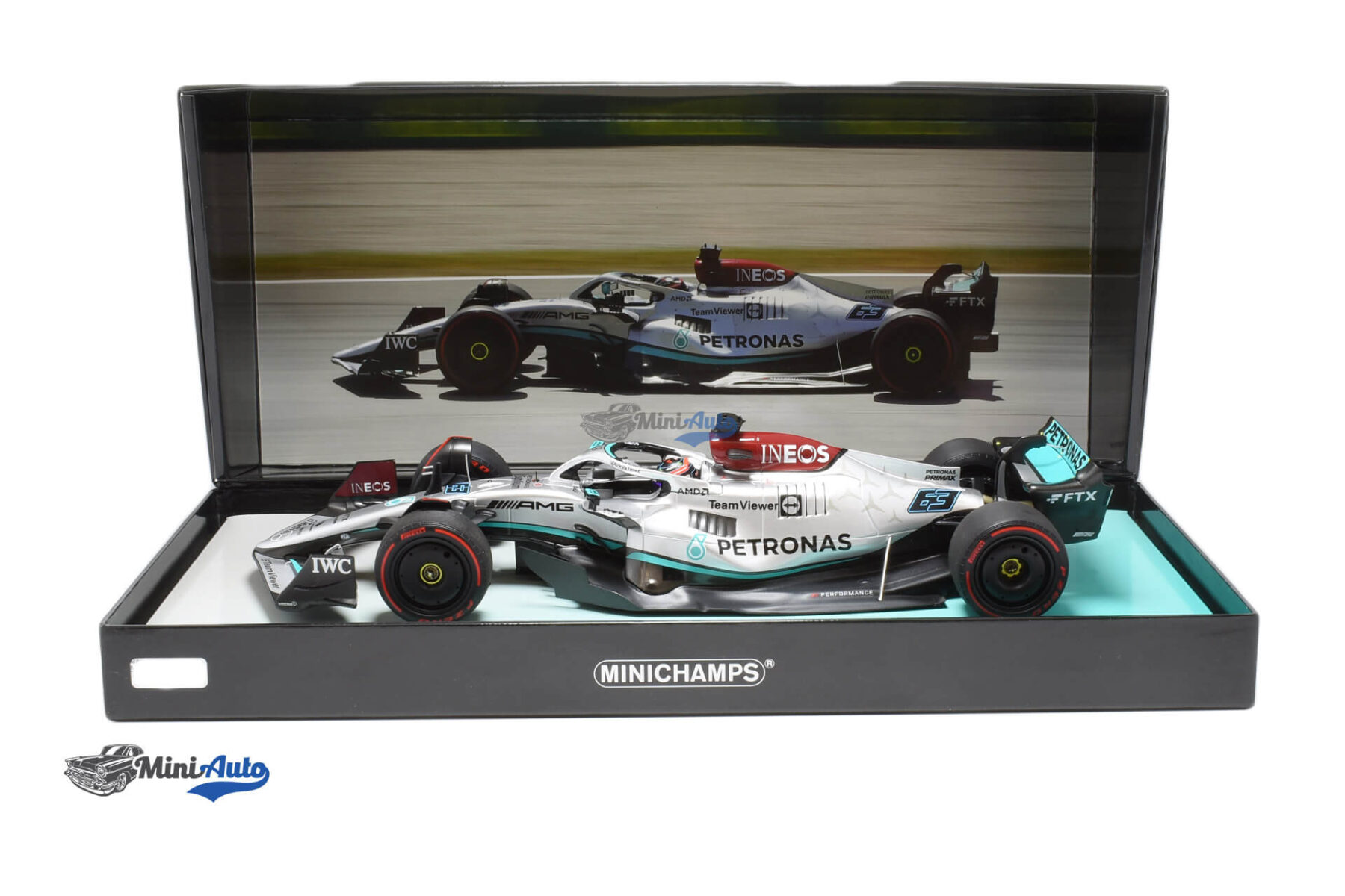 Mercedes Benz W13 N63 G. Russell - 2022 - Silver/Black - Image 4