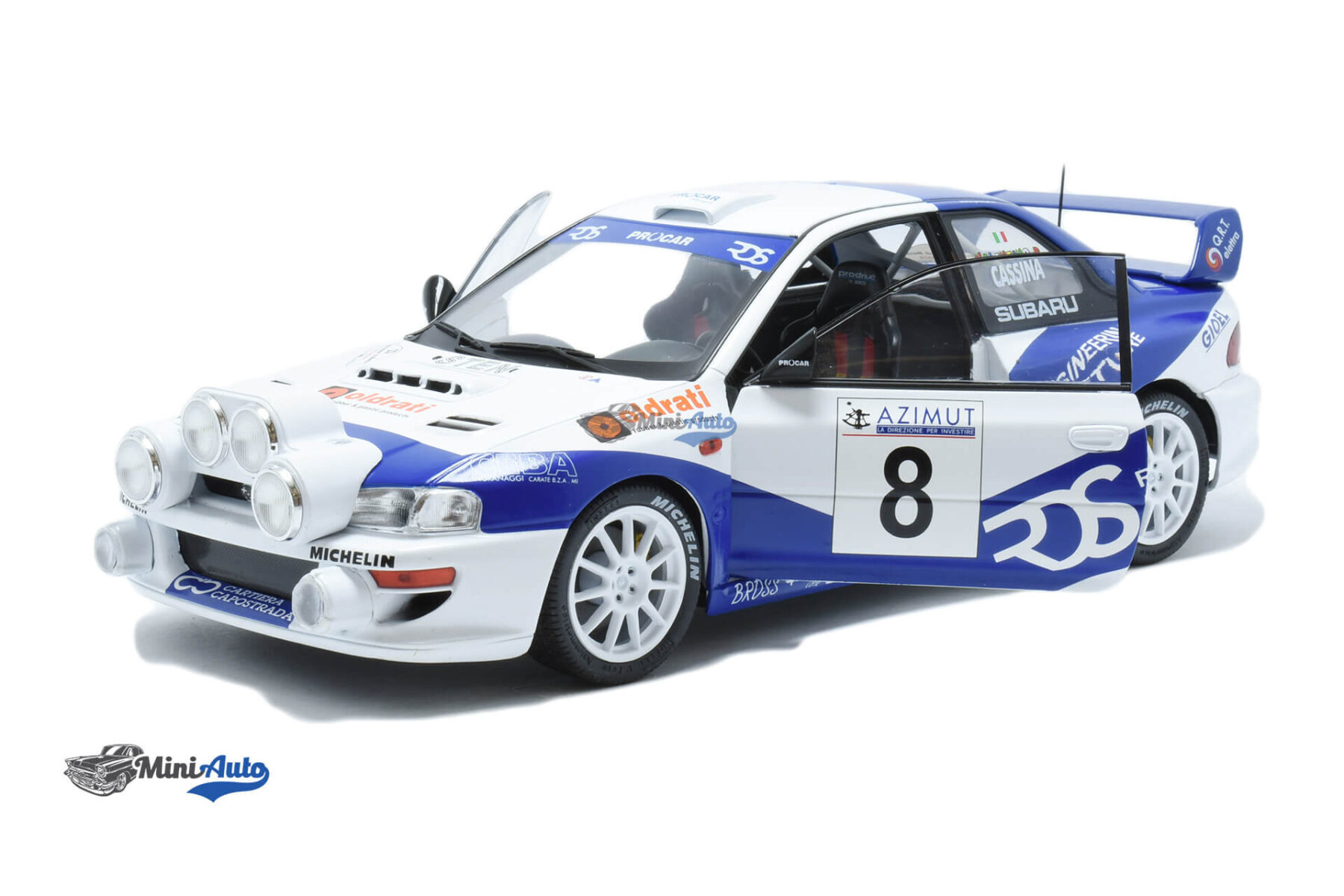 Subaru Impreza S5 WRC99 Rally Azimut Di Monza N8 V.Rossi / C.Cassina - 2000 - White - Image 2