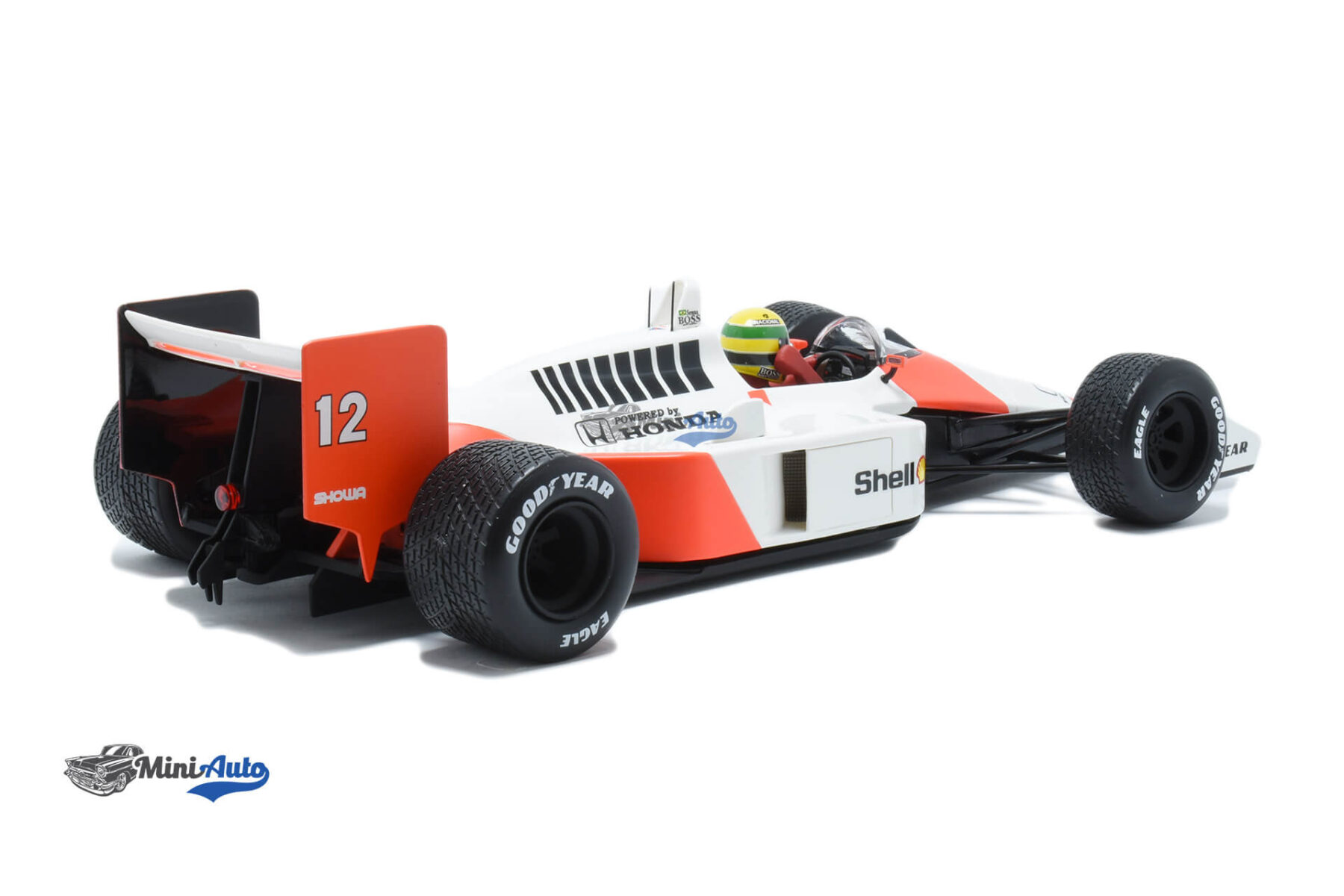 McLaren MP4/4 N12 Ayrton Senna Winner British GP & Book - 1988 - White/Red - Image 3