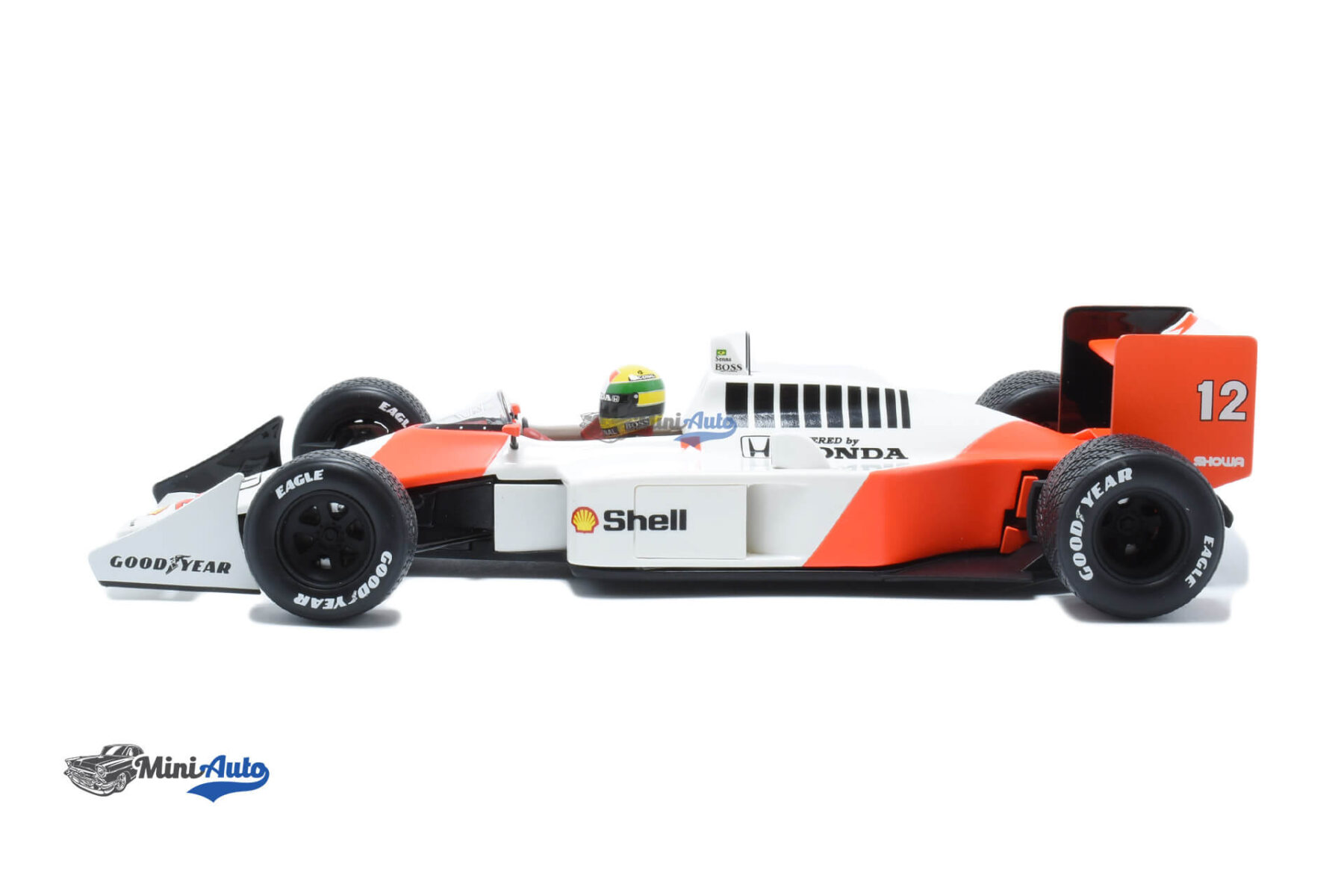 McLaren MP4/4 N12 Ayrton Senna Winner British GP & Book - 1988 - White/Red - Image 5