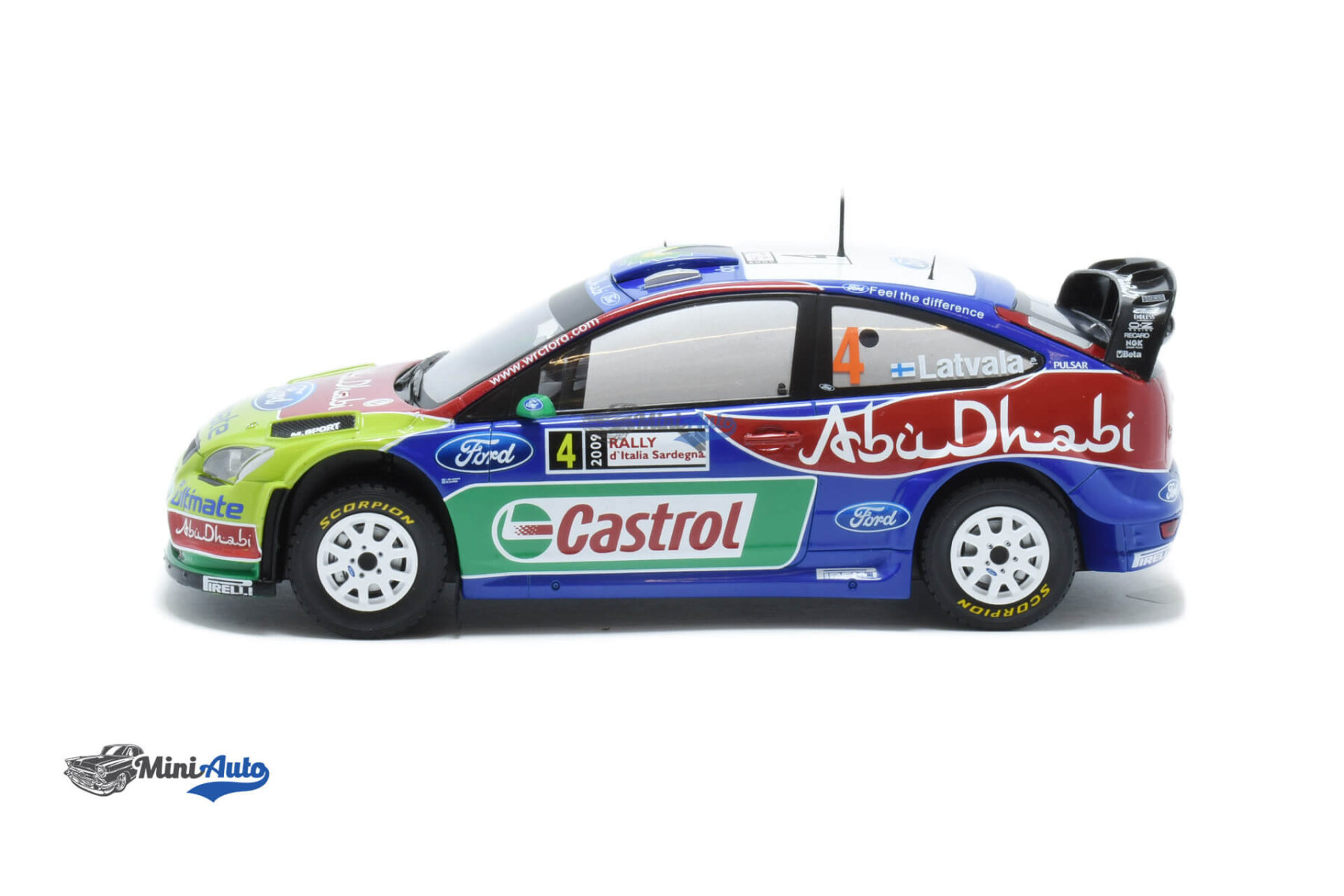 Ford Focus RS WRC N4 Rallye J-M.Latvala - 2009 - Green/Blue/Red - Image 3