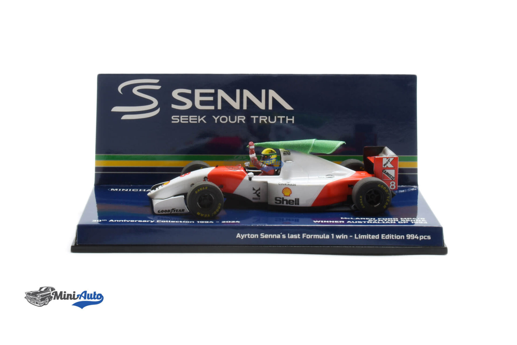 McLaren Ford F1 MP4/8 V8 Ayrton Senna Limited 994pcs - 1993 - White/Red - Image 3