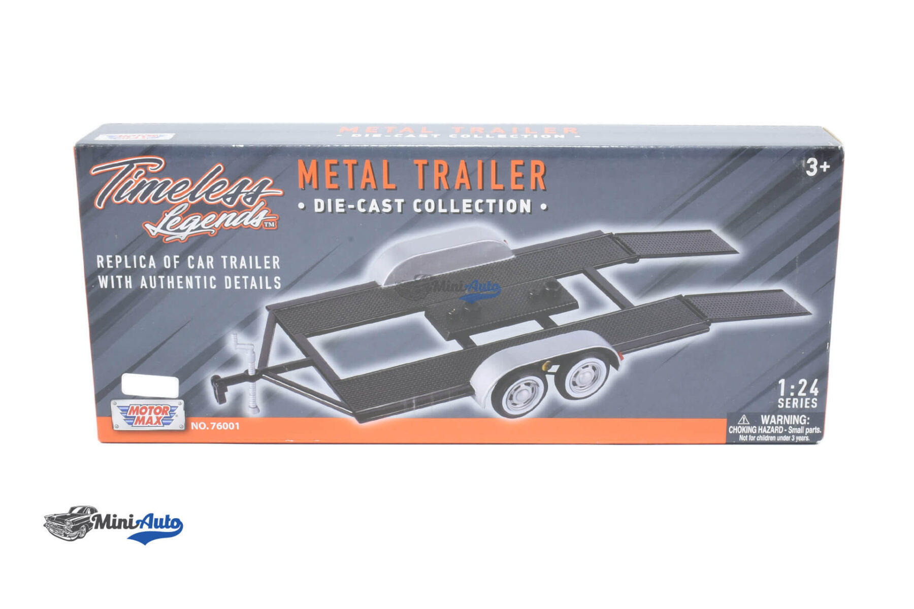 Trailer for 1:24 models with winder arm - Black/Silver - Image 4