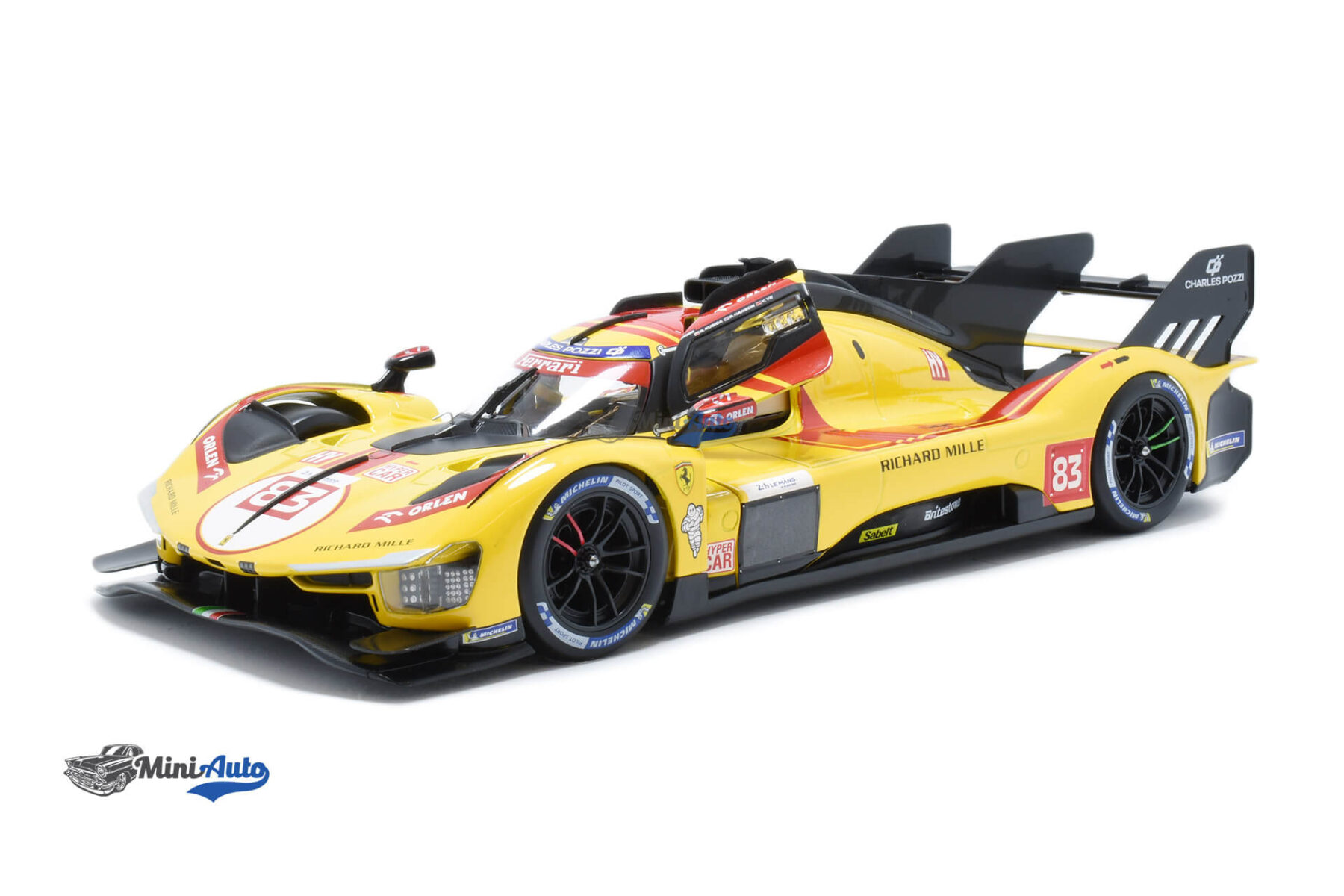 Ferrari 499P 3.0L Turbo V6 AF Corse N83 Winner 24h Le Mans R. Kubica - 2025 - Yellow - Image 2