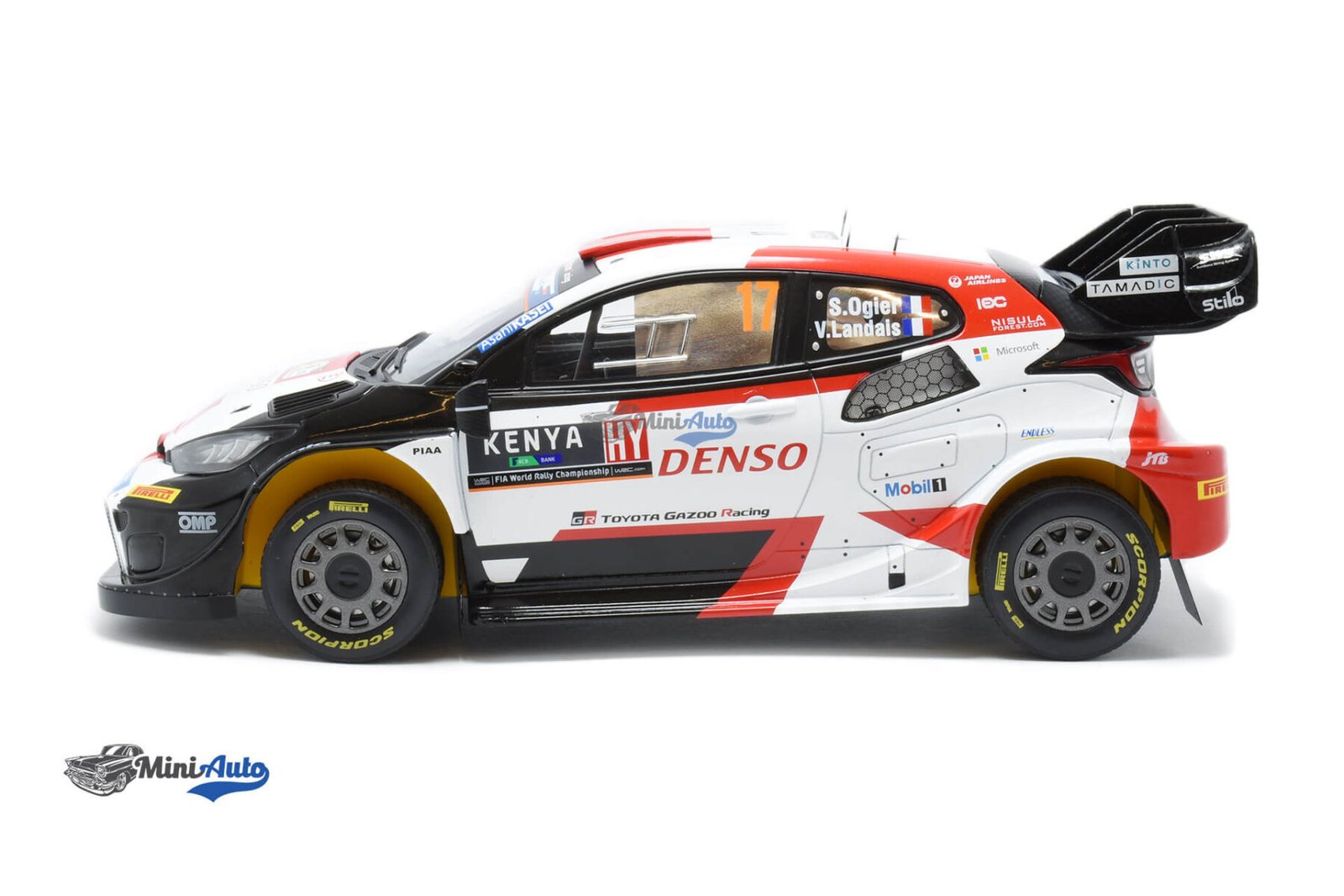 Toyota Yaris GR Rally N17 S. Ogier - 2023 - White/Red/Black - Image 3