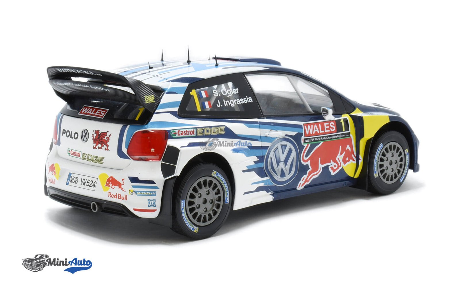 Volkswagen Polo WRC Red Bull N1 S. Ogier - 2015 - Blue/White - Image 2