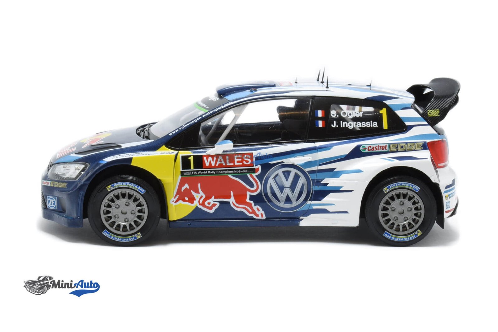 Volkswagen Polo WRC Red Bull N1 S. Ogier - 2015 - Blue/White - Image 3